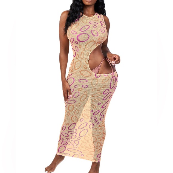 ICON Other - Stylish Cut-Out Maxi swim cover up size xl Beach swim bright vacation resortwear